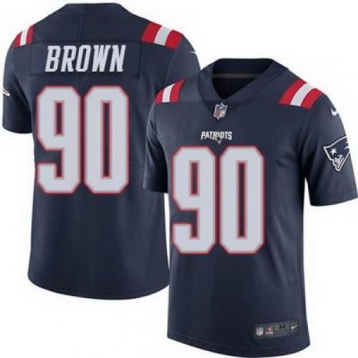 Nike Patriots #90 Malcom Brown Navy Blue Mens Stitched NFL Limited Rush Jersey