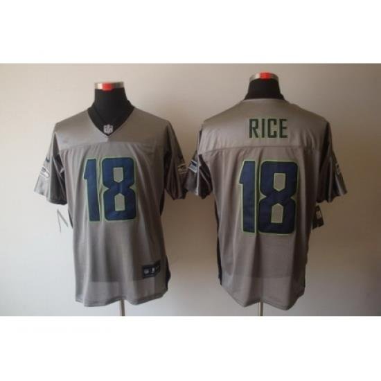 Nike Seattle SeahaWks 18 Sidney Rice Grey Elite ShadoW NFL Jersey