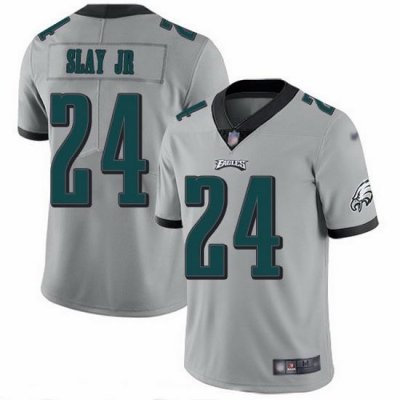 Nike Eagles 24 Darius Slay Jr Silver Men Stitched NFL Limited Inverted Legend Jersey