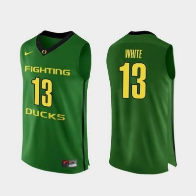 Men Oregon Ducks Paul White Apple Green Authentic College Basketball Jersey