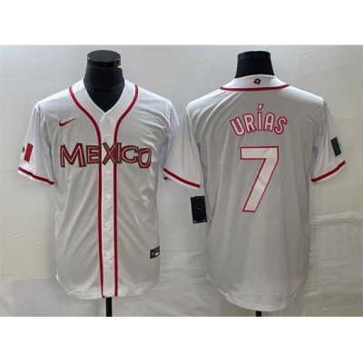 Men Mexico Baseball 7 Julio Urias 2023 White World Baseball With Patch Classic Stitched Jersey