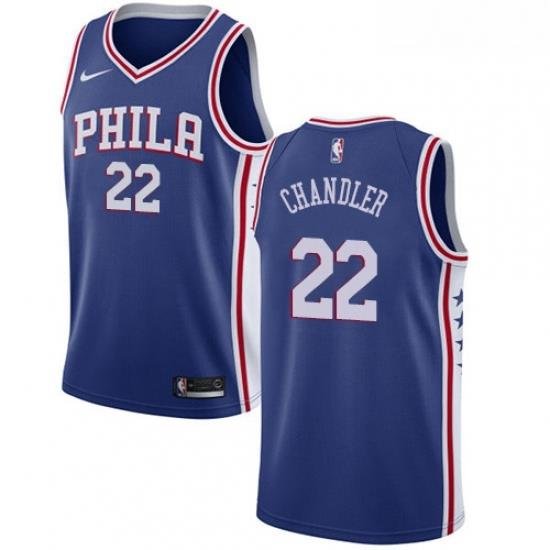 Mens Nike Philadelphia 76ers 22 Wilson Chandler Swingman Blue NBA Jersey Icon Edition