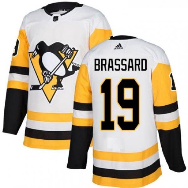 Youth Adidas Pittsburgh Penguins 19 Derick Brassard Authentic White Away NHL Jersey