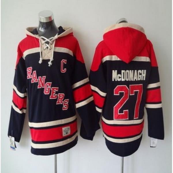 New York Rangers #27 Ryan McDonagh Blue Sawyer Hooded Sweatshirt Stitched NHL jersey