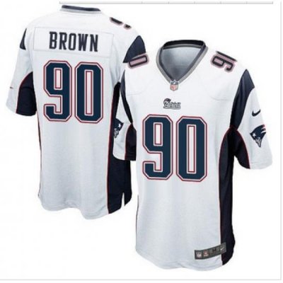 Youth New Patriots #90 Malcom Brown White Stitched NFL Elite Jersey