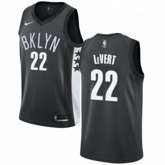 Mens Nike Brooklyn Nets 22 Caris LeVert Authentic Gray NBA Jersey Statement Edition