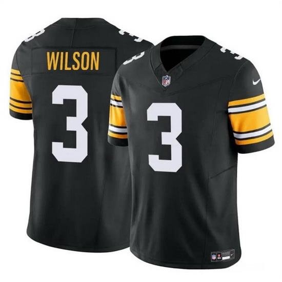 Men Pittsburgh Steelers 3 Russell Wilson Black F U S E  Vapor Untouchable Limited Football Stitched Jersey