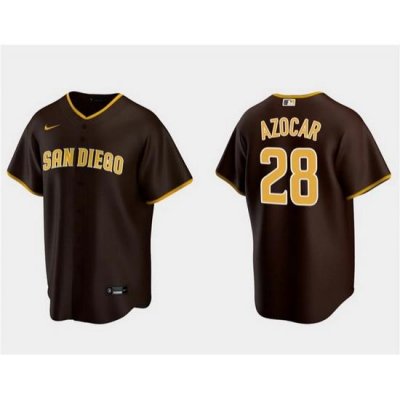 Men San Diego Padres 28 Jos E9 Azocar BroWn Cool Base Stitched Jersey