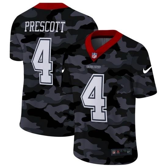 Dallas Cowboys 4 Dak Prescott Men Nike 2020 Black CAMO Vapor Untouchable Limited Stitched NFL Jersey