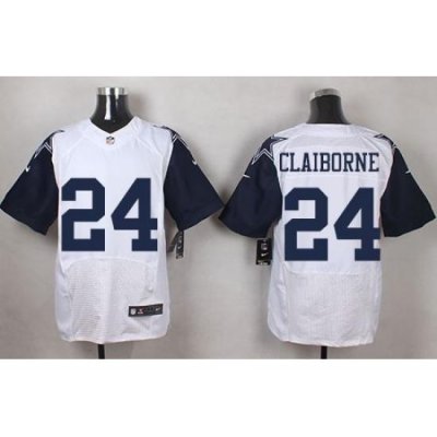 Nike Cowboys #24 Morris Claiborne White Mens Stitched NFL Elite Rush Jerseys