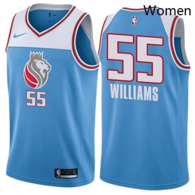 Womens Nike Sacramento Kings 55 Jason Williams Swingman Blue NBA Jersey City Edition