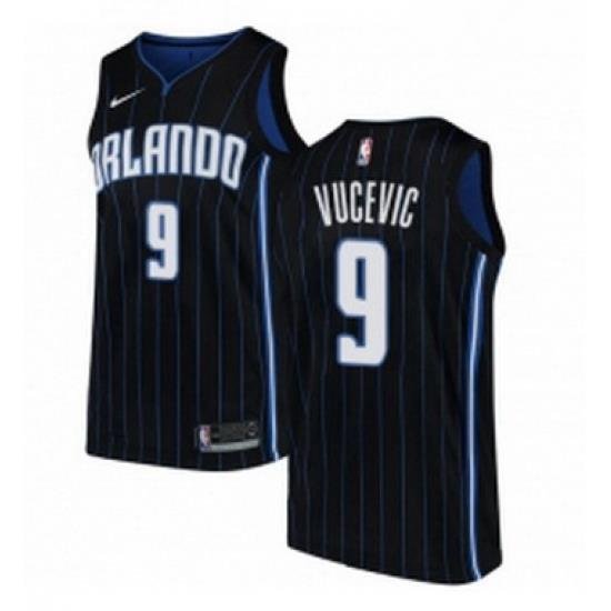 Womens Nike Orlando Magic 9 Nikola Vucevic Authentic Black Alternate NBA Jersey Statement Edition