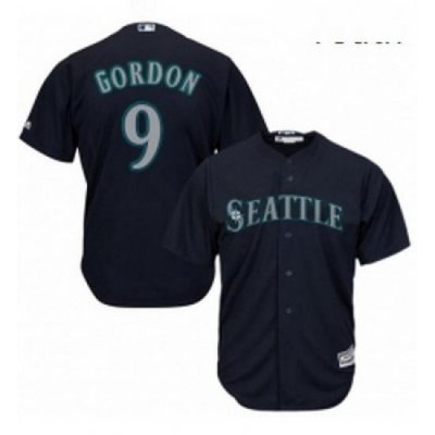 Youth Majestic Seattle Mariners 9 Dee Gordon Replica Navy Blue Alternate 2 Cool Base MLB Jersey