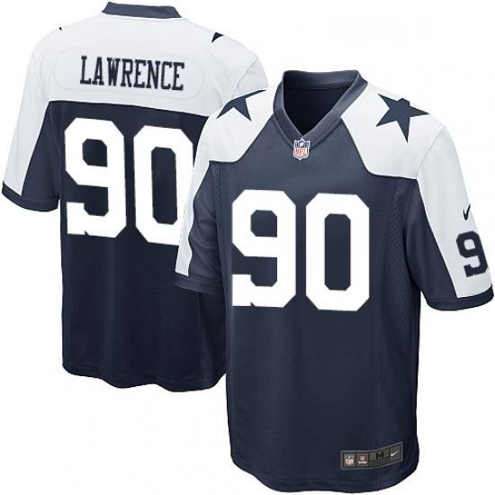 Mens Nike Dallas Cowboys 90 Demarcus Lawrence Game Navy Blue Throwback Alternate NFL Jersey