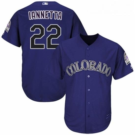 Youth Majestic Colorado Rockies 22 Chris Iannetta Replica Purple Alternate 1 Cool Base MLB Jersey