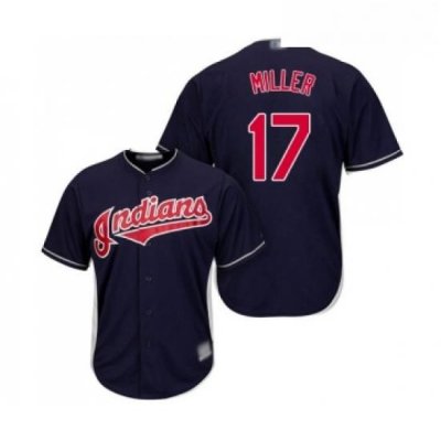 Youth Cleveland Indians 17 Brad Miller Replica Navy Blue Alternate 1 Cool Base Baseball Jersey