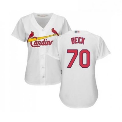 Womens St Louis Cardinals 70 Chris Beck Replica White Home Cool Base Baseball Jersey