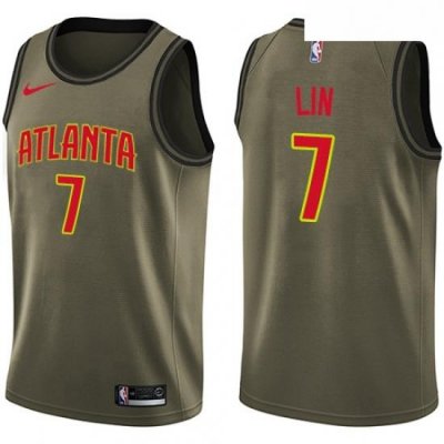 Youth Nike Atlanta Hawks 7 Jeremy Lin Swingman Green Salute to Service NBA Jersey