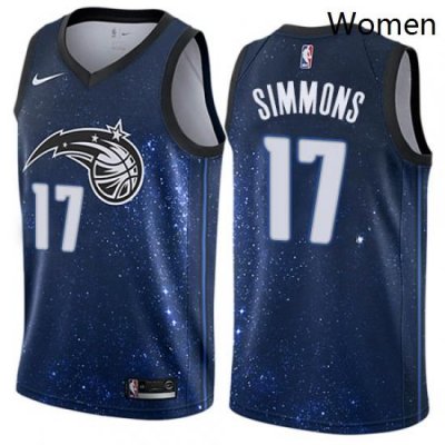 Womens Nike Orlando Magic 17 Jonathon Simmons Swingman Blue NBA Jersey City Edition