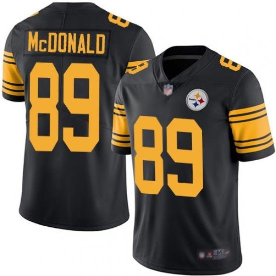 Steelers 89 Vance McDonald Black Men Stitched Football Limited Rush Jersey