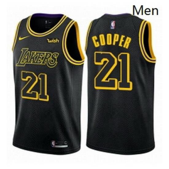 Mens Nike Los Angeles Lakers 21 Michael Cooper Authentic Black City Edition NBA Jersey