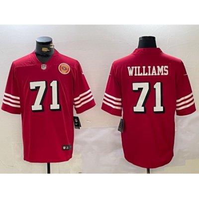 Men San Francisco 49ers 71 Trent Williams Red Vapor Untouchable Limited Stitched Football Jersey 2