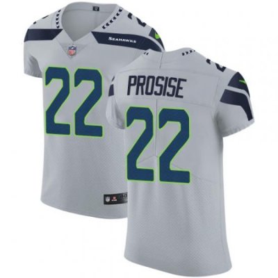 Nike SeahaWks #22 C J Prosise Grey Alternate Mens Stitched NFL Vapor Untouchable Elite Jersey