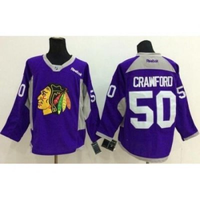 Chicago Blackhawks #50 Corey Crawford Purple Hockey Fights Cancer Stitched NHL Jersey