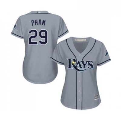 Womens Tampa Bay Rays 29 Tommy Pham Replica Grey Road Cool Base Baseball Jersey