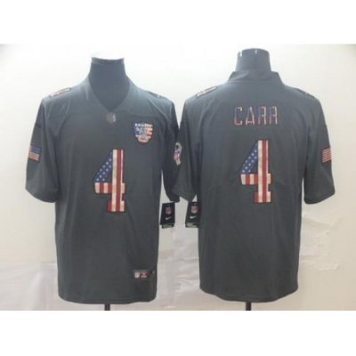 Raiders 4 Derek Carr 2019 Salute To Service USA Flag Fashion Limited Jersey