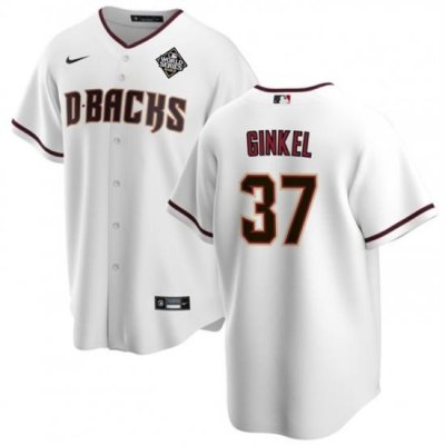 Men Arizona Diamondbacks 37 Kevin Ginkel White 2023 World Series Cool Base Stitched Baseball Jersey