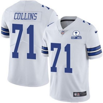 Nike Cowboys 71 La 27el Collins White Men Stitched With Established In 1960 Patch NFL Vapor Untouchable Limited Jersey