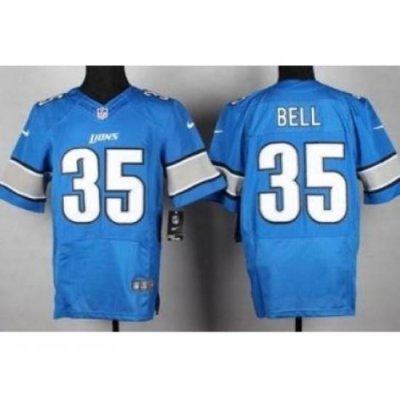 Nike Detroit Lions 35 Joique Bell Blue Elite NFL Jersey