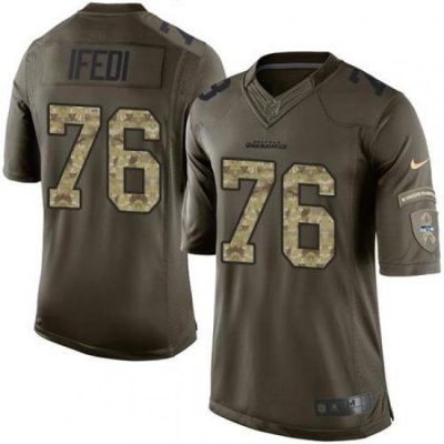 Nike Seahawks #76 Germain Ifedi Green Mens Stitched NFL Limited Salute to Service Jersey