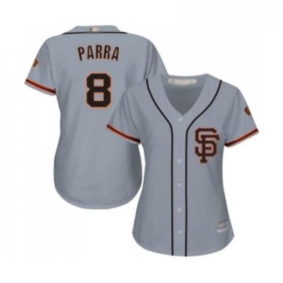 Womens San Francisco Giants 8 Gerardo Parra Replica Grey Road 2 Cool Base Baseball Jersey