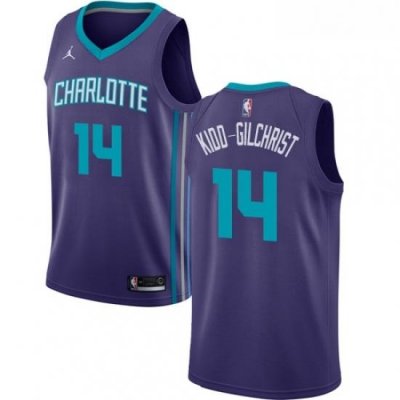 Womens Nike Jordan Charlotte Hornets 14 Michael Kidd Gilchrist Swingman Purple NBA Jersey Statement Edition