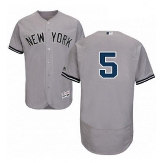 Mens Majestic New York Yankees 5 Joe DiMaggio Grey Road Flex Base Authentic Collection MLB Jersey