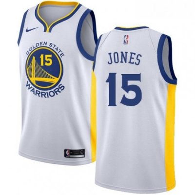 Womens Nike Golden State Warriors 15 Damian Jones Authentic White Home NBA Jersey Association Edition