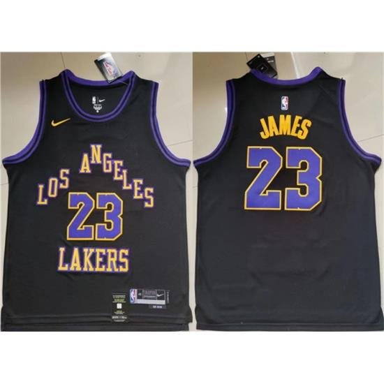 Men Los Angeles Lakers 23 LeBron James Black Stitched Basketball Jersey