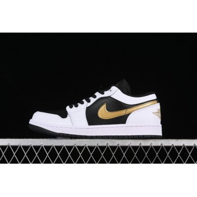 AIR JORDAN 1 LOW WHITE BLACK METALLIC GOLD