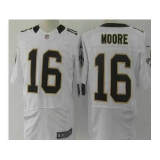 Nike New Orleans Saints 16 Lance Moore White Elite NFL Jersey