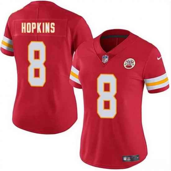 Women Kansas City Chiefs 8 DeAndre Hopkins Red Vapor Untouchable Limited Stitched Jersey