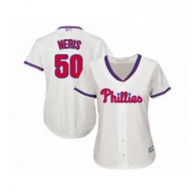 Womens Philadelphia Phillies 50 Hector Neris Replica Cream Alternate Cool Base Baseball Jersey