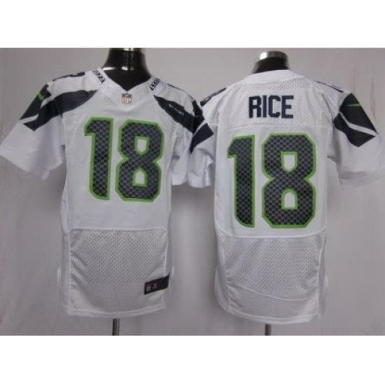 Nike Seattle SeahaWks 18 Sidney Rice White Elite NFL Jersey