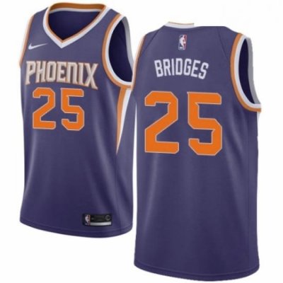 Mens Nike Phoenix Suns 25 Mikal Bridges Swingman Purple NBA Jersey Icon Edition