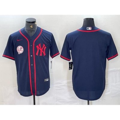 Men NeW York Yankees  Navy Cool Base Stitched Baseball Jersey 35