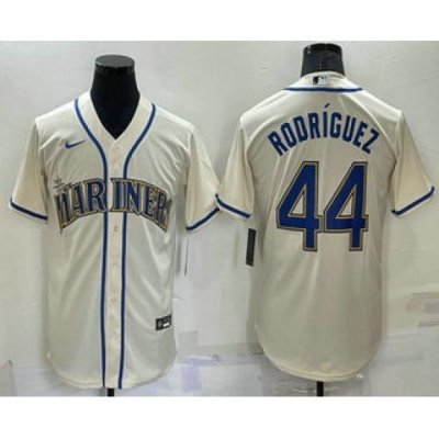 Men Seattle Mariners 44 Julio Rodriguez Cream Stitched MLB Cool Base Nike Jersey