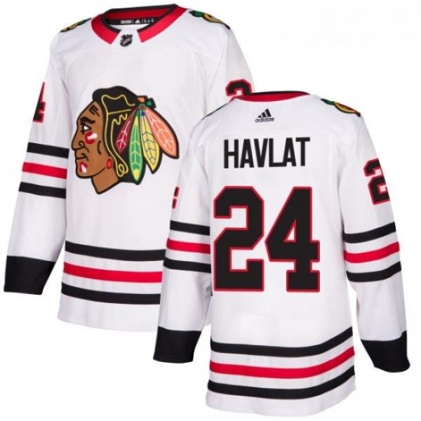 Womens Adidas Chicago Blackhawks 24 Martin Havlat Authentic White Away NHL Jersey