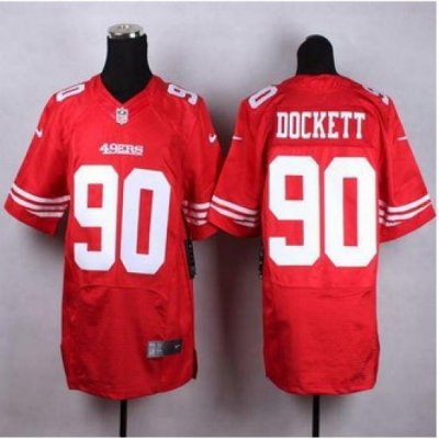 NeW San Francisco 49ers #90 Darnell Dockett Red Team Color Men Stitched NFL Elite Jersey