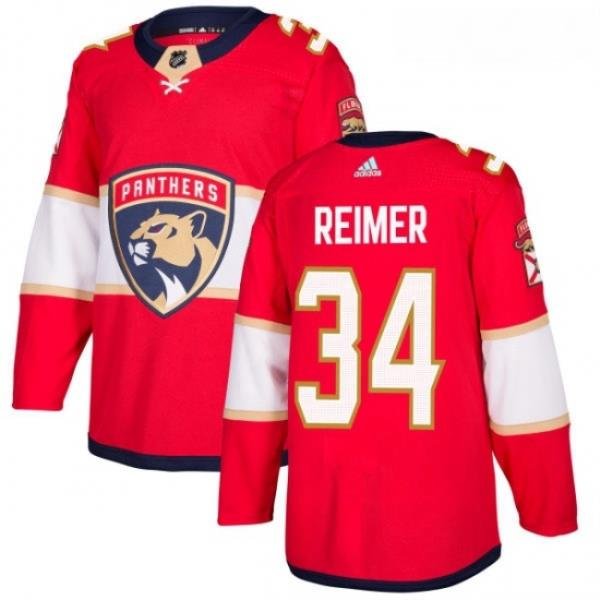 Youth Adidas Florida Panthers 34 James Reimer Premier Red Home NHL Jersey